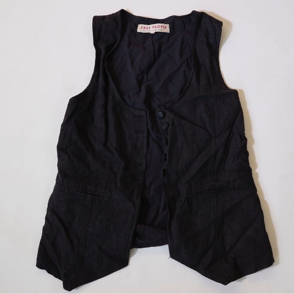 Free People Charcoal Sleeveless Vest
